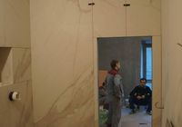 Укладка крупноформатного керамогранита в санузле на загородном пр. 2